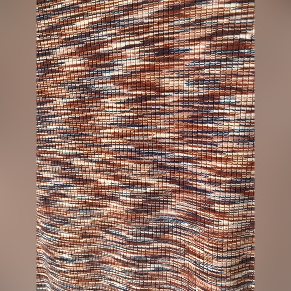 A Pea in the Pod ribbed stretch bodycon orange navy black cream Spacedye dress - Picture 3 of 5